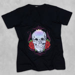 CAMISETA GOLA V ESTAMPA MANDALA PRETO