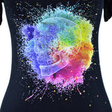 CAMISETA GOLA V WATERCOLOR PRETO